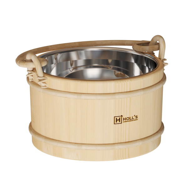 Sauna Spand med indsats i rustfrit st&aring;l 4L